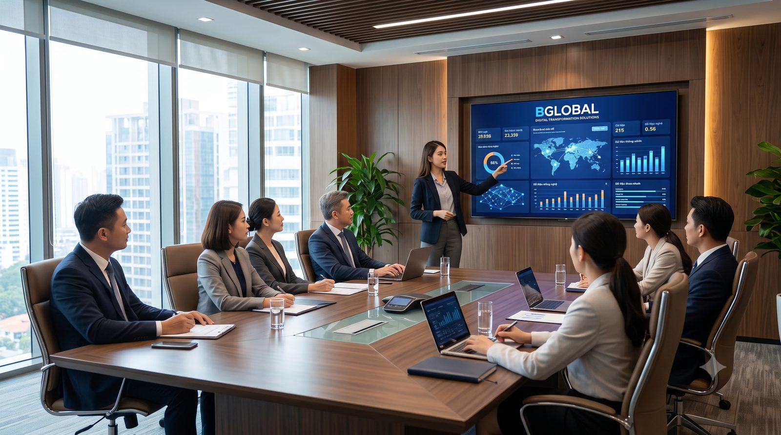 Đội ngũ giải pháp BGLOBAL tư vấn và thiết kế kiến trúc cùng khách hàng